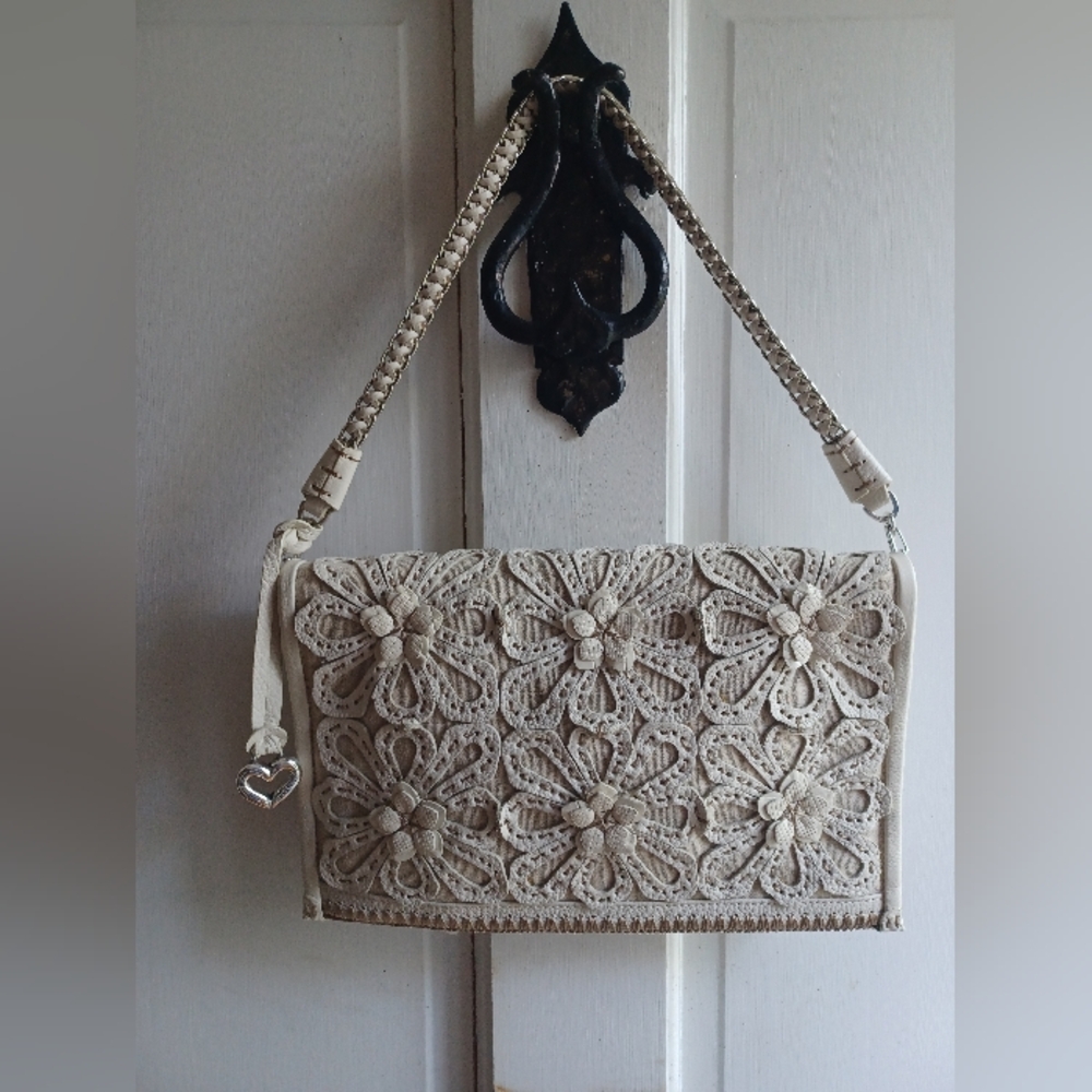 Brighton Cream Elaine Floral Clutch